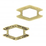 Cymbal ™ DQ metall Connector Alado für SuperDuo Perlen - Antik Bronze